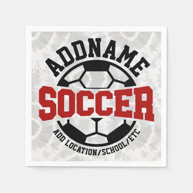 Personalisiert ADD NAME Soccer Player Team Krawatt Serviette (Vorderseite)