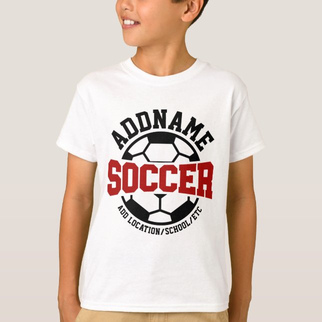 Personalisiert ADD NAME Soccer Player Team Krawatt T-Shirt (Vorderseite)