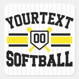 Personalisiert ADD NAME Software Player Varsity Te Quadratischer Aufkleber
