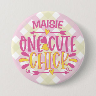 Personalisiert ADNAME 1 Niedliches Kichchen Pink G Button