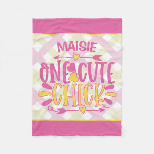 Personalisiert ADNAME 1 Niedliches Kichchen Pink G Fleecedecke