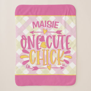 Personalisiert ADNAME 1 Niedliches Kichchen Pink G Sherpadecke