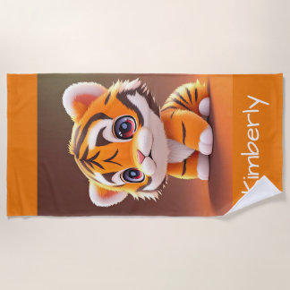Personalisiert Adorable Baby Tiger Strandtuch