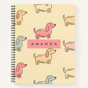 Personalisiert Adorable Dackel Dog Muster Notizbuch