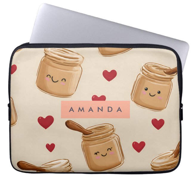 Personalisiert Adorable Peanut Butter Jar Muster Laptopschutzhülle (Vorderseite)