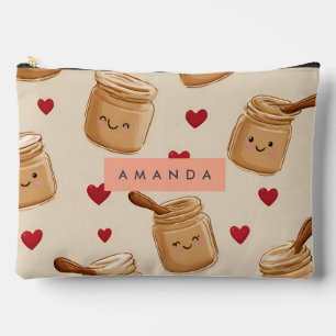 Personalisiert Adorable Peanut Butter Jar Muster Zubehörtasche