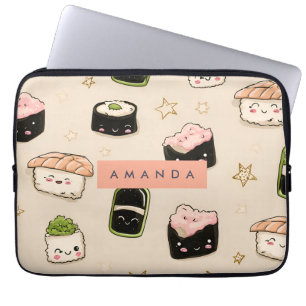 Personalisiert Adorable Sushi und Soy Sauce Muster Laptopschutzhülle