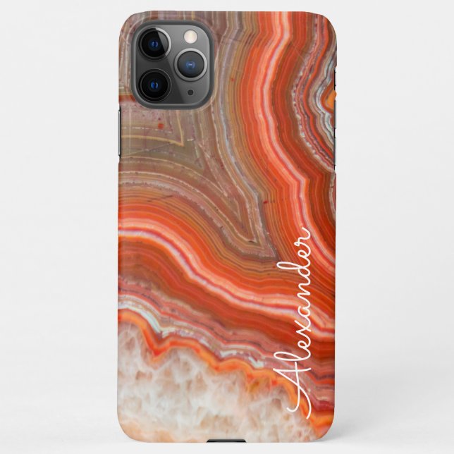 Personalisiert Agate Handwriting Name Trendy Moder iPhone Hülle (Rückseite)