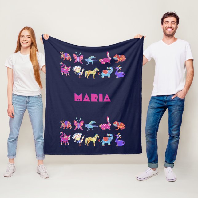 Personalisiert Alebrije Blanket mexikanische Kunst Fleecedecke (Beispiel)