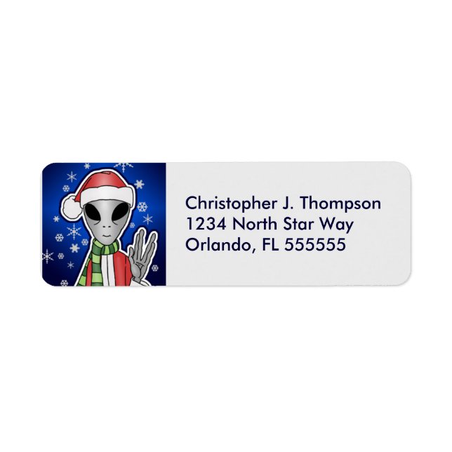Personalisiert Alien Santa Rücksendeadressen-Aufkl (Vorne)