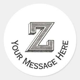 Personalisiert Alphabet z Runder Aufkleber