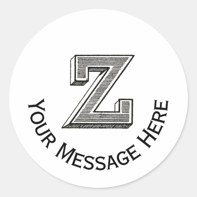 Personalisiert Alphabet z Runder Aufkleber (Vorderseite)