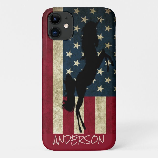 Personalisiert-American Black Unicorn Case-Mate iP iPhone Hülle (Rückseite)
