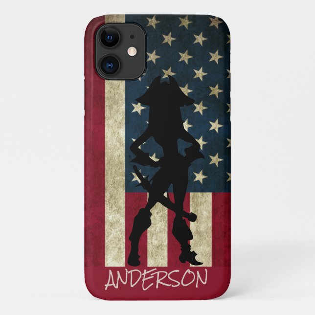 Personalisiert American Pirate Girl Case-Mate iPhone Hülle (Rückseite)