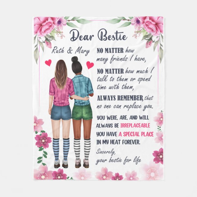Personalisiert an meinen besten Freund, vielen Dan Fleecedecke (Vorderseite)