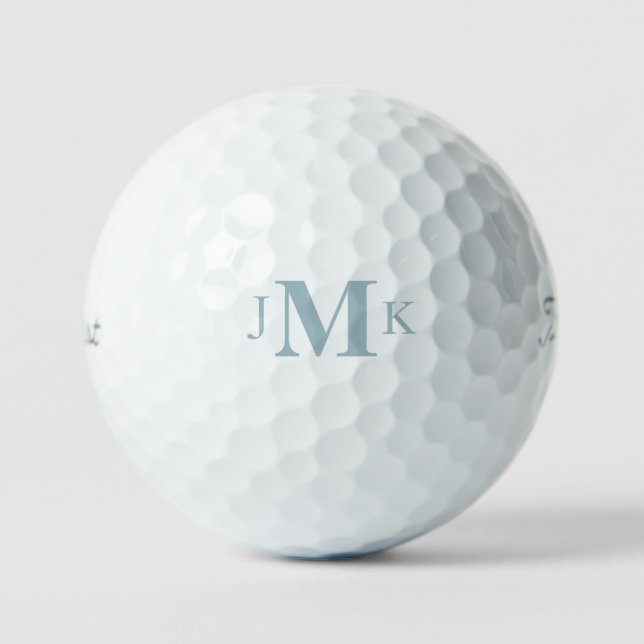 Personalisiert Aqua Blue Monogram Titleist Pro VI Golfball (Vorderseite)