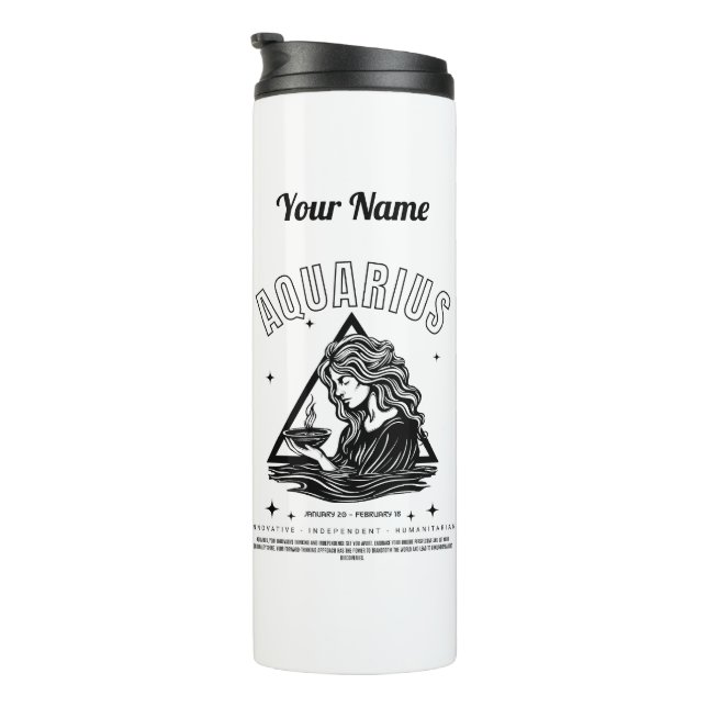 Personalisiert Aquarius Thermal Tumbler Thermosbecher (Nach rechts gedreht)