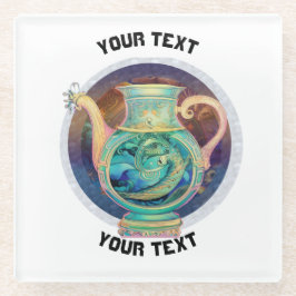PERSONALISIERT Aquarius ZODIAC SIGN Glasuntersetzer