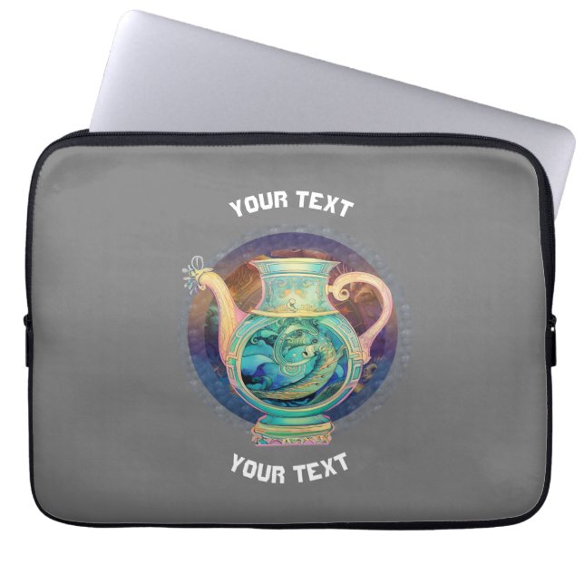 PERSONALISIERT Aquarius ZODIAC SIGN Laptopschutzhülle (Vorderseite)