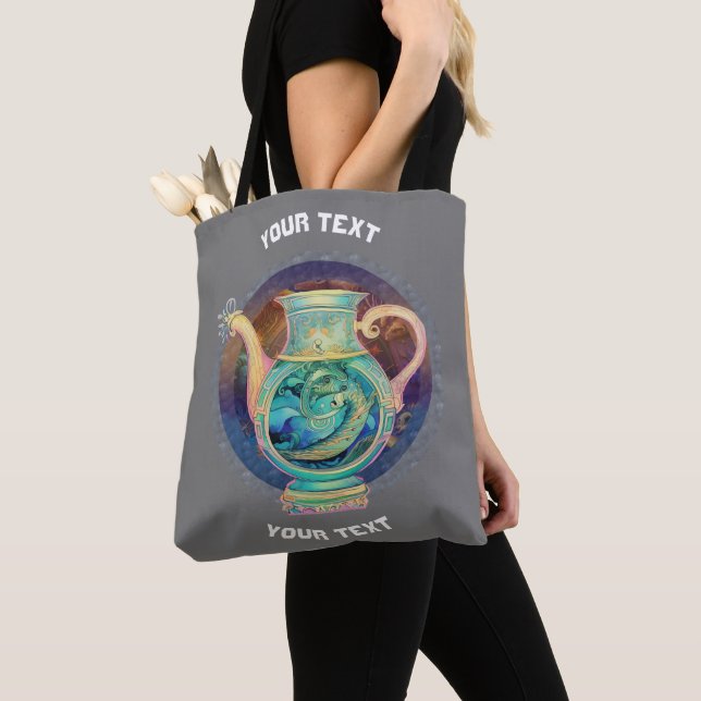 PERSONALISIERT Aquarius ZODIAC SIGN Tasche (Von Nahem)