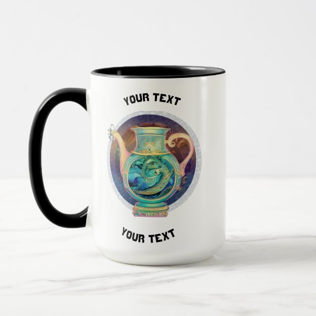 PERSONALISIERT Aquarius ZODIAC SIGN Tasse (Links)