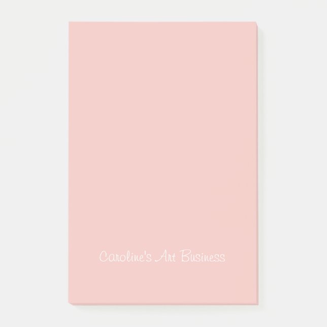 Personalisiert Art Business Pink Nachhinweise Post-it Klebezettel (Vorderseite)
