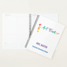 Personalisiert Art Teacher Rainbow Watercolor Arti Planer