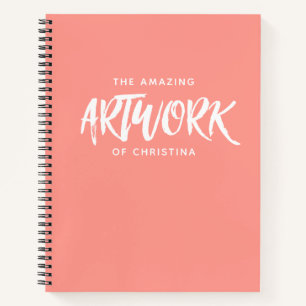 Personalisiert Artist Sketchbook Coral Notebook Notizbuch