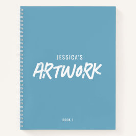 Personalisiert Artwork Sketchbook Blue Notizbuch