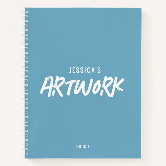 Personalisiert Artwork Sketchbook Blue Notizbuch (Vorderseite)