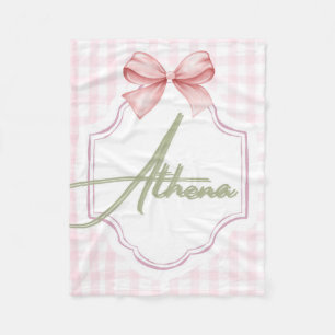 Personalisiert Athena Baby Girl Kinderzimmer Bow&G Fleecedecke
