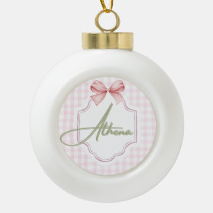 Personalisiert Athena Baby Girl Kinderzimmer Bow&G Keramik Kugel-Ornament