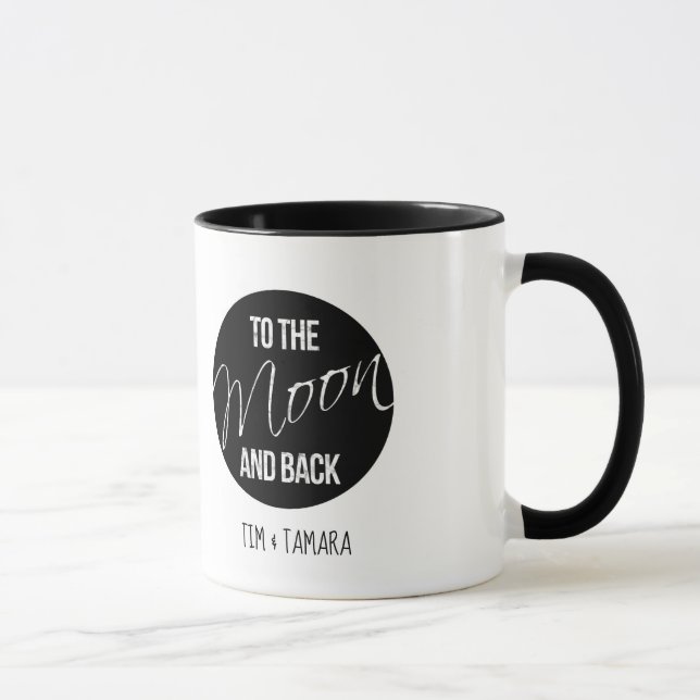 Personalisiert Auf Mond und zurück Tasse (Rechts)