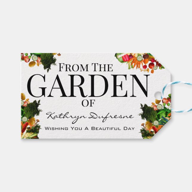 Personalisiert aus Ihren Gemüsegarten-Begrüßungsta Geschenkanhänger (Vorderseite (Horizontal))