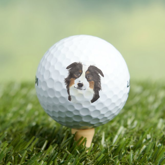 Personalisiert Aussie Australian Shepherd Golfball (Insitu T-Shirt)