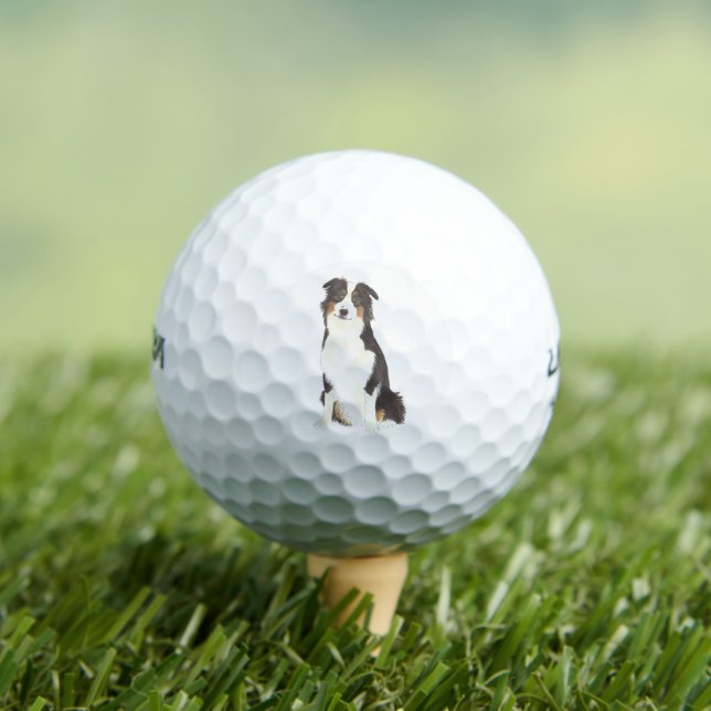 Personalisiert Aussie Australian Shepherd Golfball (Insitu T-Shirt)