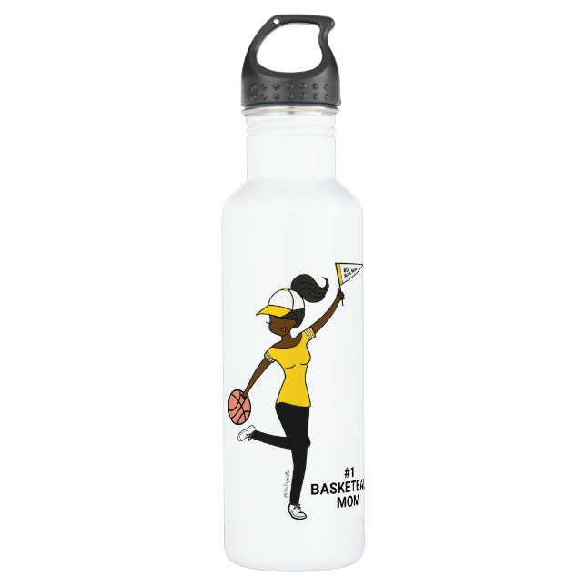 Personalisiert Avatar #1 Basketball-Lüfter Edelstahlflasche (Vorderseite)