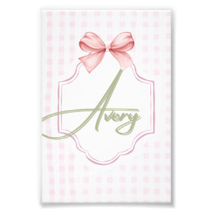 Personalisiert Avery Baby Girl Kinderzimmer Bow&Gi Fotodruck