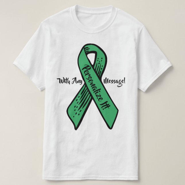 PERSONALISIERT Awareness Ribbon Graphic (grün) T-Shirt (Design vorne)