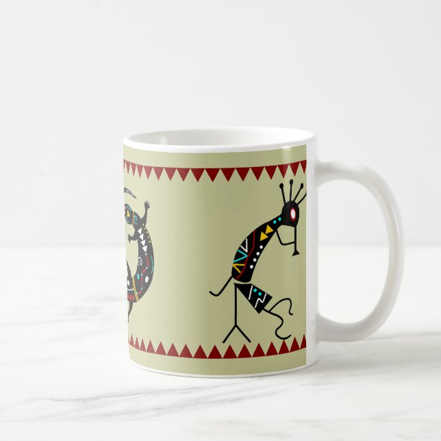 Personalisiert Aztec Southwest Kokopelli Design Kaffeetasse (Rechts)