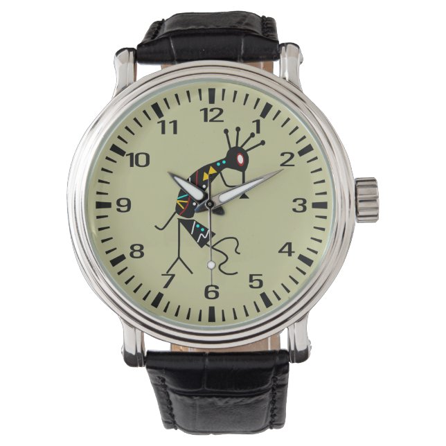 Personalisiert Aztec Southwest Tribal Kokopelli Armbanduhr (Vorderseite)