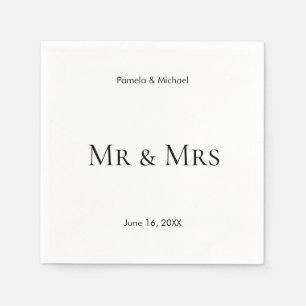 Personalisiert B&W Mr & Mrs. Serviette