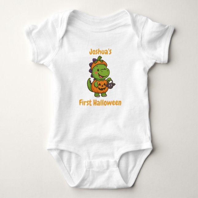 Personalisiert Bab's erstes Halloween - Niedliches Baby Strampler (Vorderseite)