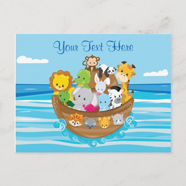 Personalisiert | Baby Animals | Noah's Ark Theme Postkarte (Vorderseite)