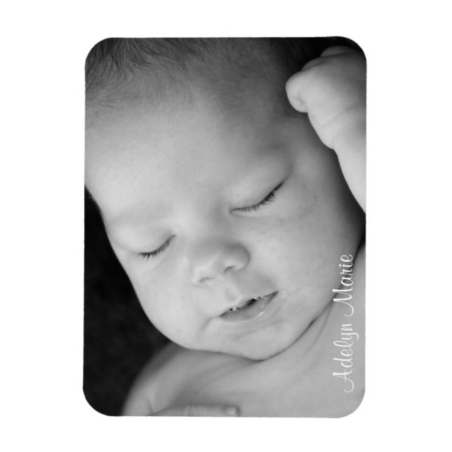 Personalisiert Baby Announction Foto Magnet (Vertikal)