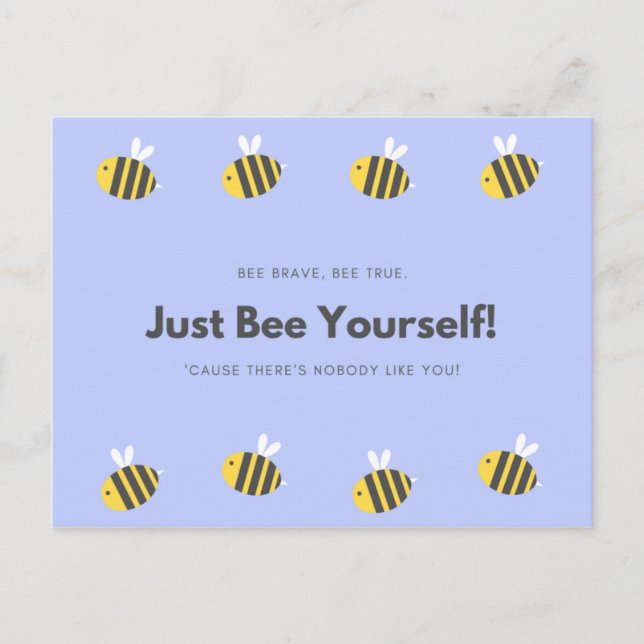 Personalisiert - Baby Blue Bee Funny Postkarte (Vorderseite)