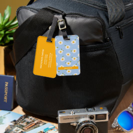 Personalisiert Baby Blue Daisies Gepäckmarke Gepäckanhänger