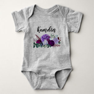 Personalisiert Baby Body Anzug Lavender Hibisken a Baby Strampler