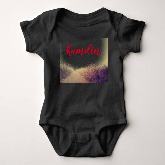 Personalisiert Baby Body Anzug Sunrise Pathway Wal Baby Strampler (Vorderseite)