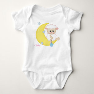 Personalisiert Baby Bodysuit Baby Lamb Crescent Mo Strampler